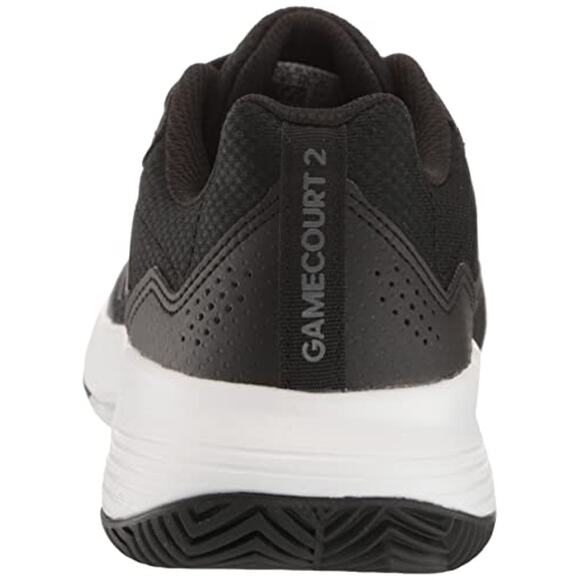 NWT adidas Men\'s Gamecourt 2.0 Tennis Sneaker, Black/Black/Grey, 12
